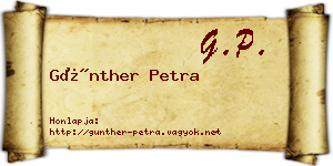 Günther Petra névjegykártya